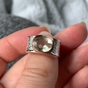 Natural Green Amethyst Ring